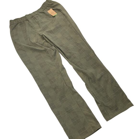 NWT Brixton Mens M Choice E-Waist Taper-X Olive Green Plaid Taper Pants Utility - Picture 2 of 13